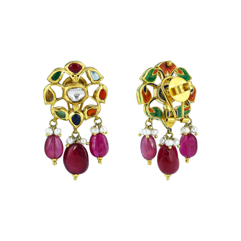 Versatile Navratan kalangi Choker with Multi Hues and Rubies